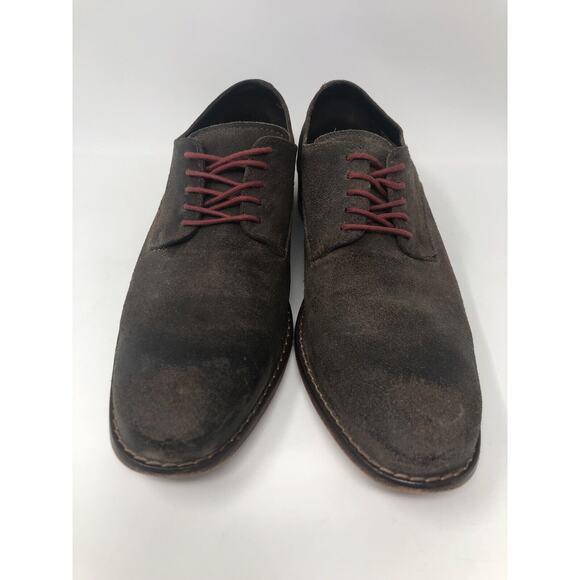 Cole Haan ~ Red Laces, Brown Suede Oxfords Shoes Size 11 (C09579) - Picture 2 of 12